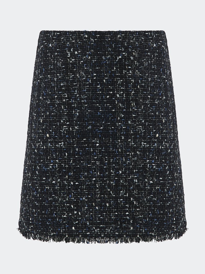 Твидовая мини-юбка с бахромой