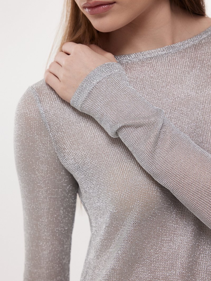 Сетчатый лонгслив с люрексом