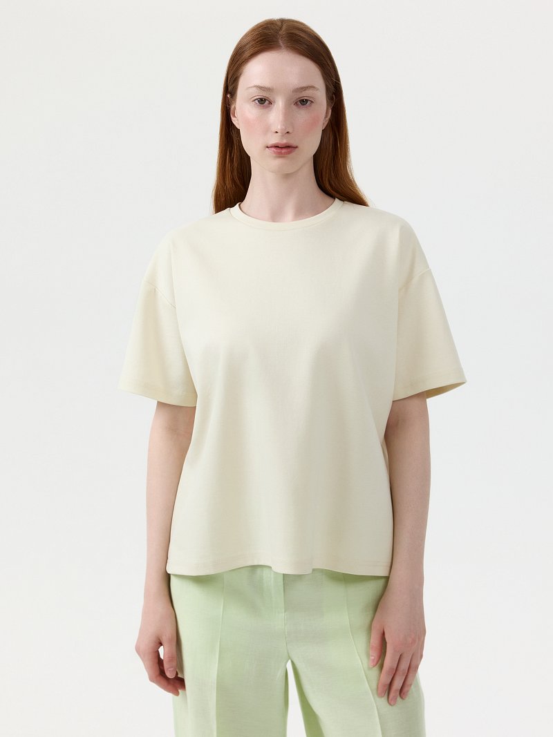 Однотонная футболка из 100% хлопка 