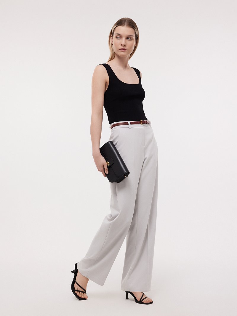 Широкие брюки с высокой посадкой