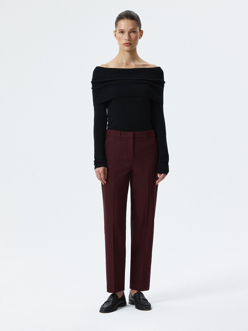 Укороченные брюки с шерстью