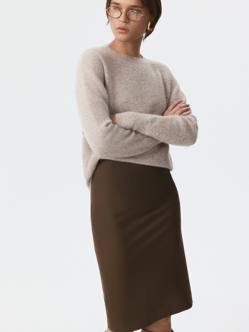 Зауженная юбка-миди