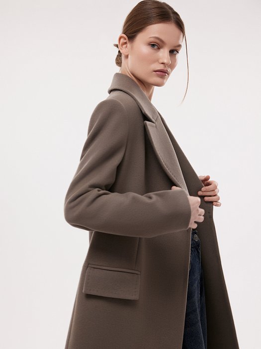 Прямое пальто из шерсти: фото №4