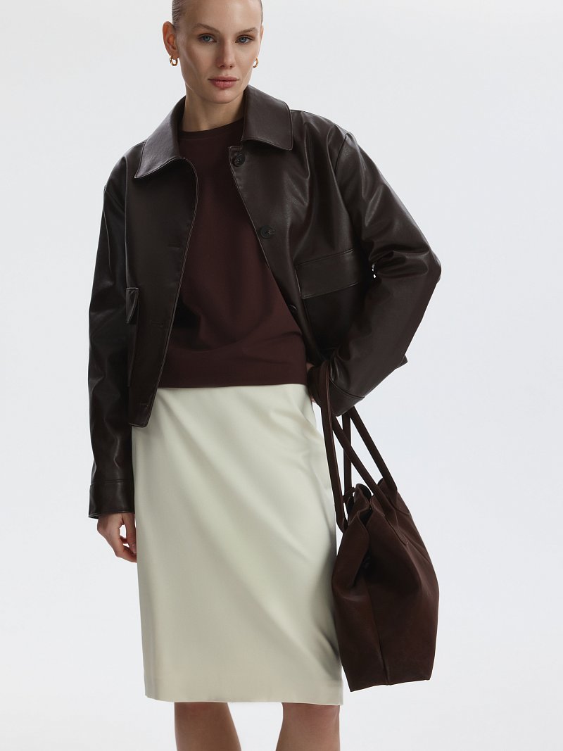 Атласная юбка-миди