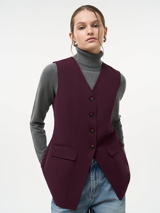 Приталенный жилет с шерстью: фото №2