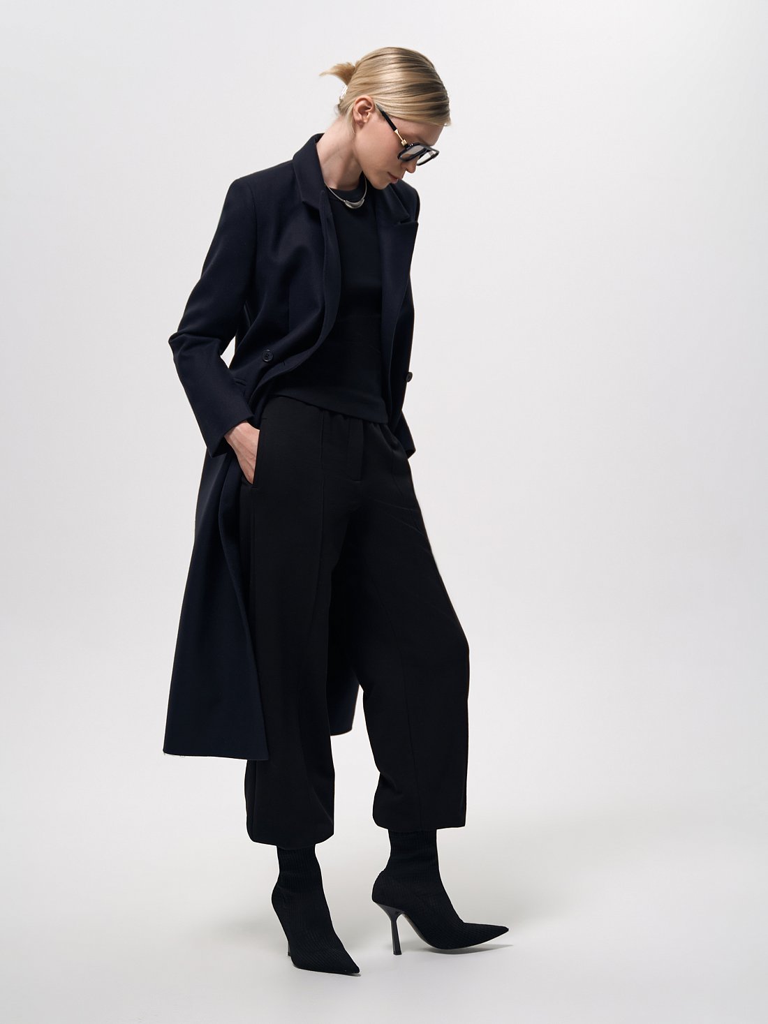 Удлиненное пальто из шерсти (Р158): фото №1