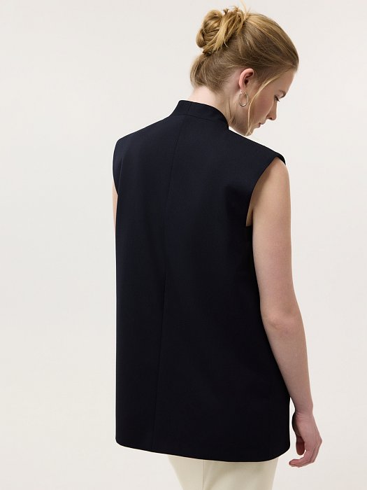 Удлиненный жилет без застежки: фото №5