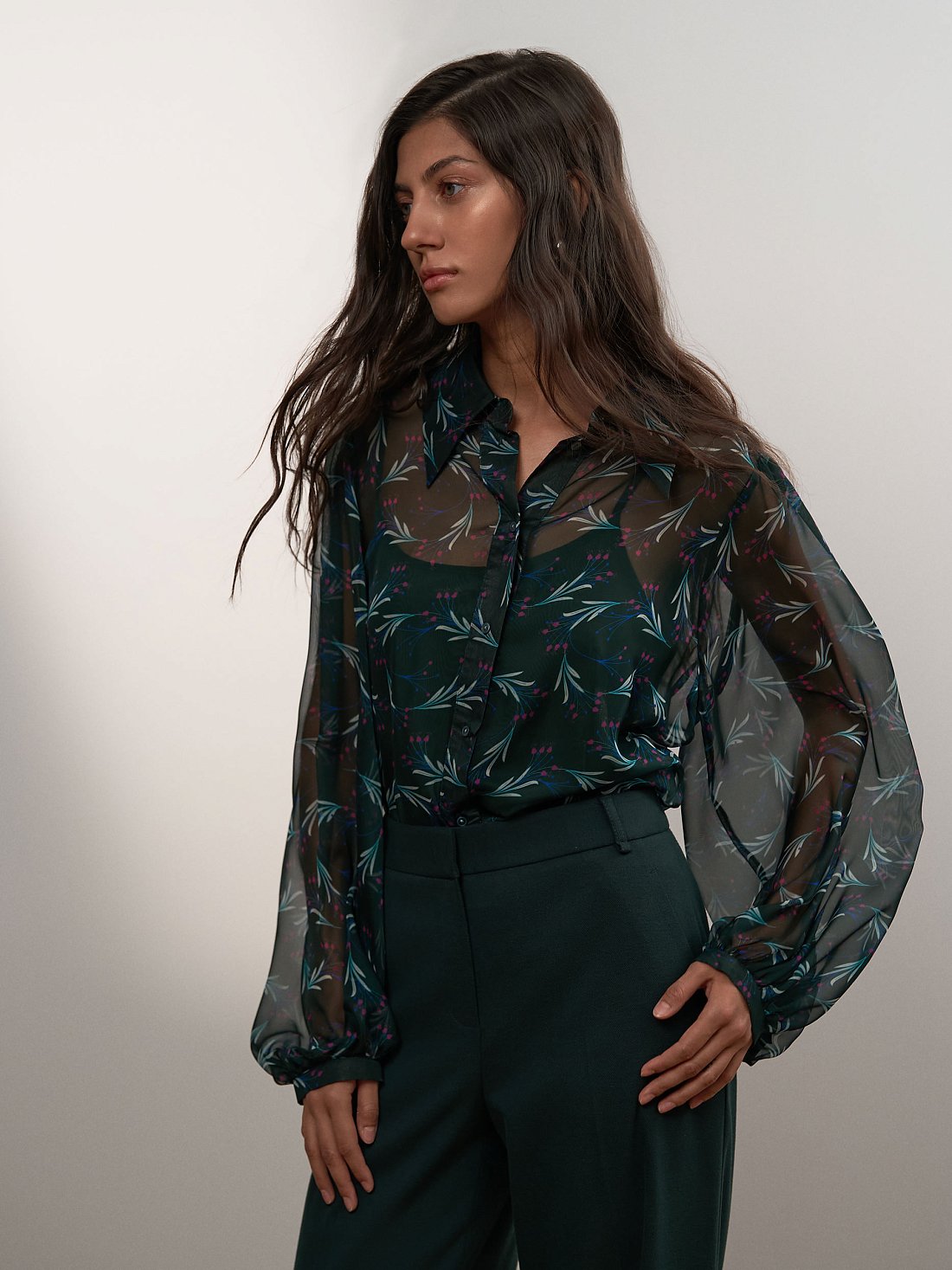 Блуза из шифона с принтом: фото №1