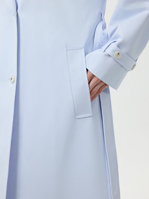 Двубортный тренч из хлопка: фото №4