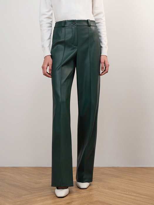 Брюки из экокожи со стрелками: фото №2