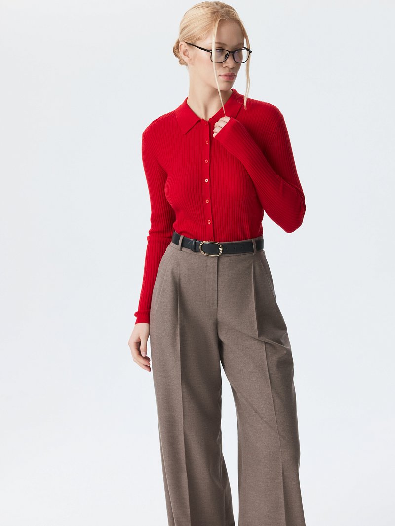 Широкие брюки из фланели