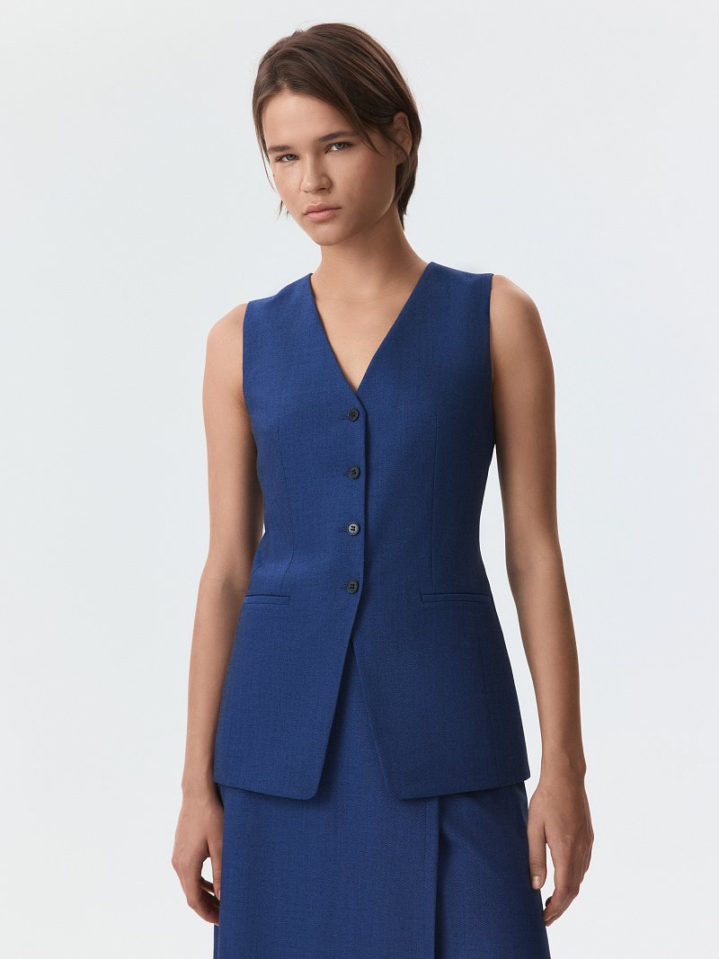 Приталенный жилет с шерстью