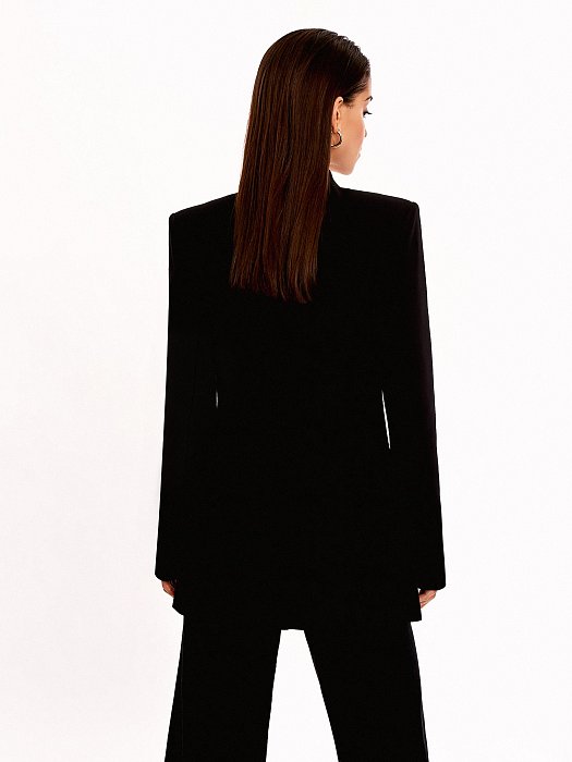 Удлиненный жакет без лацканов: фото №4