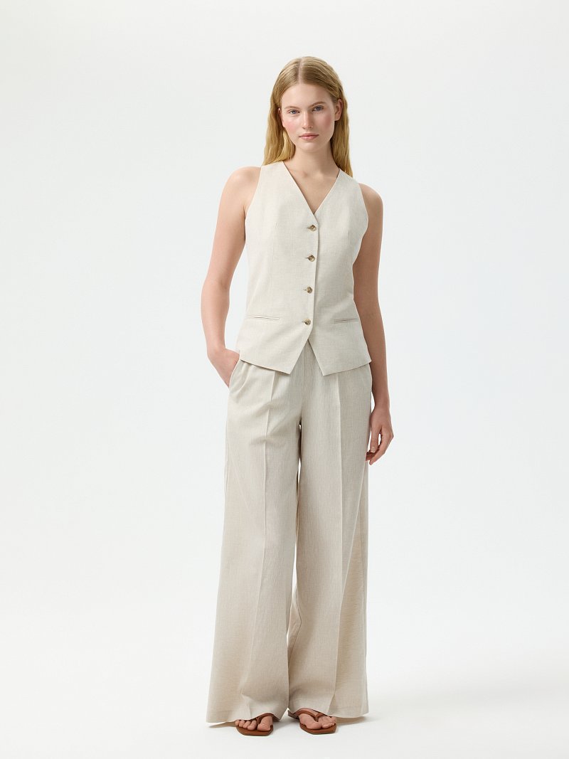 Жилет из хлопка и льна