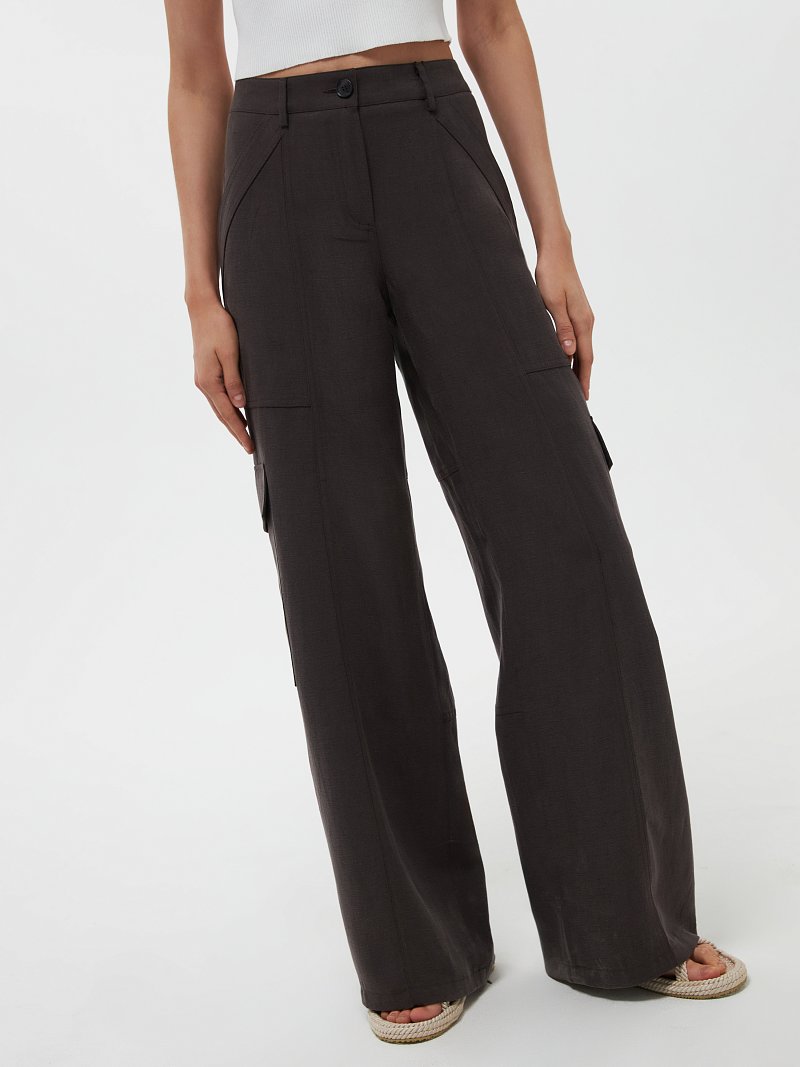 Брюки-карго со льном