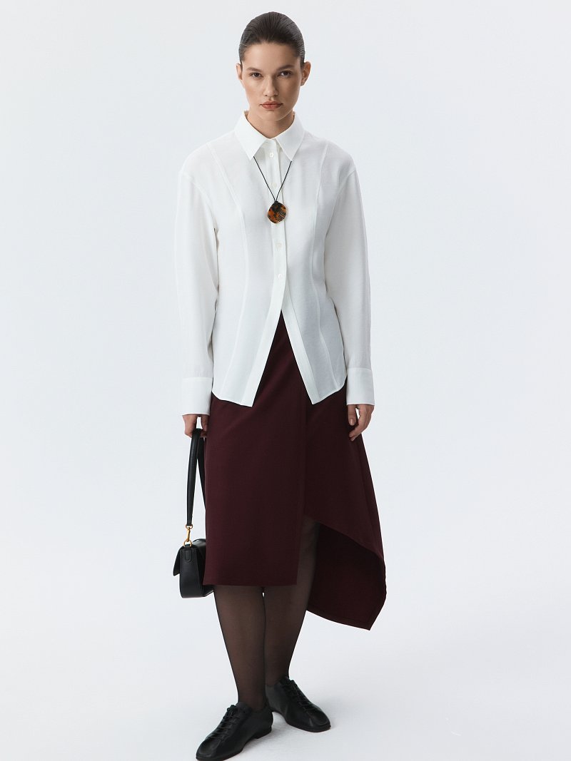 Приталенная рубашка из вискозы