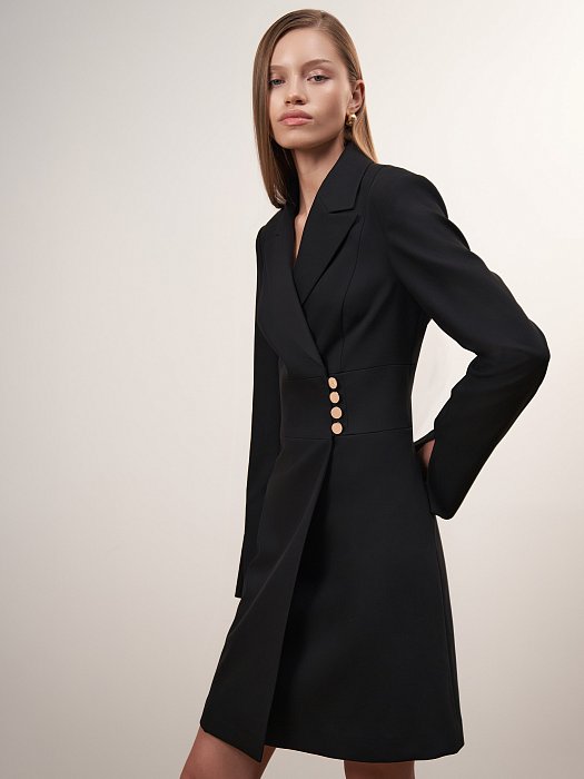 Платье на запах из костюмной ткани: фото №3