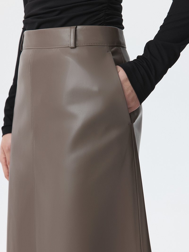 Юбка-миди из экокожи