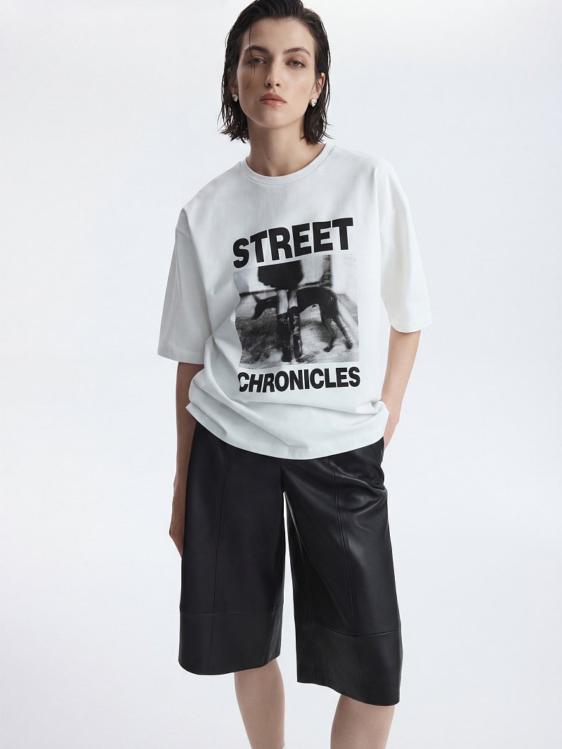 Широкие шорты из экокожи 