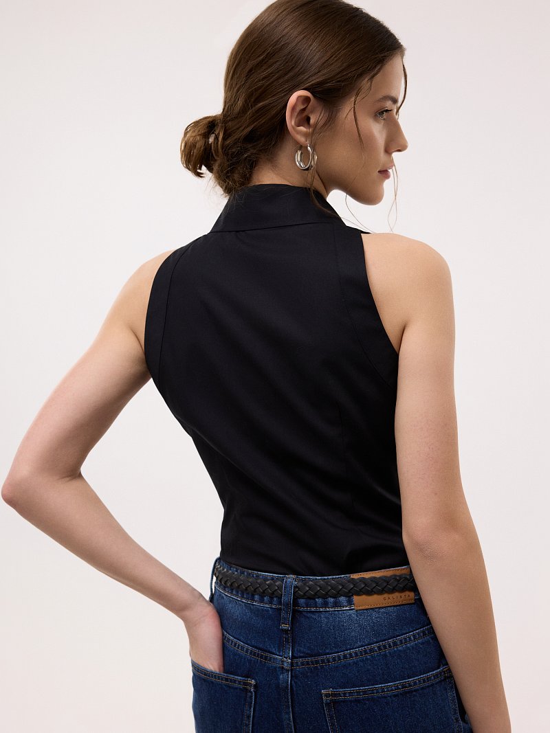 Боди-рубашка без рукавов