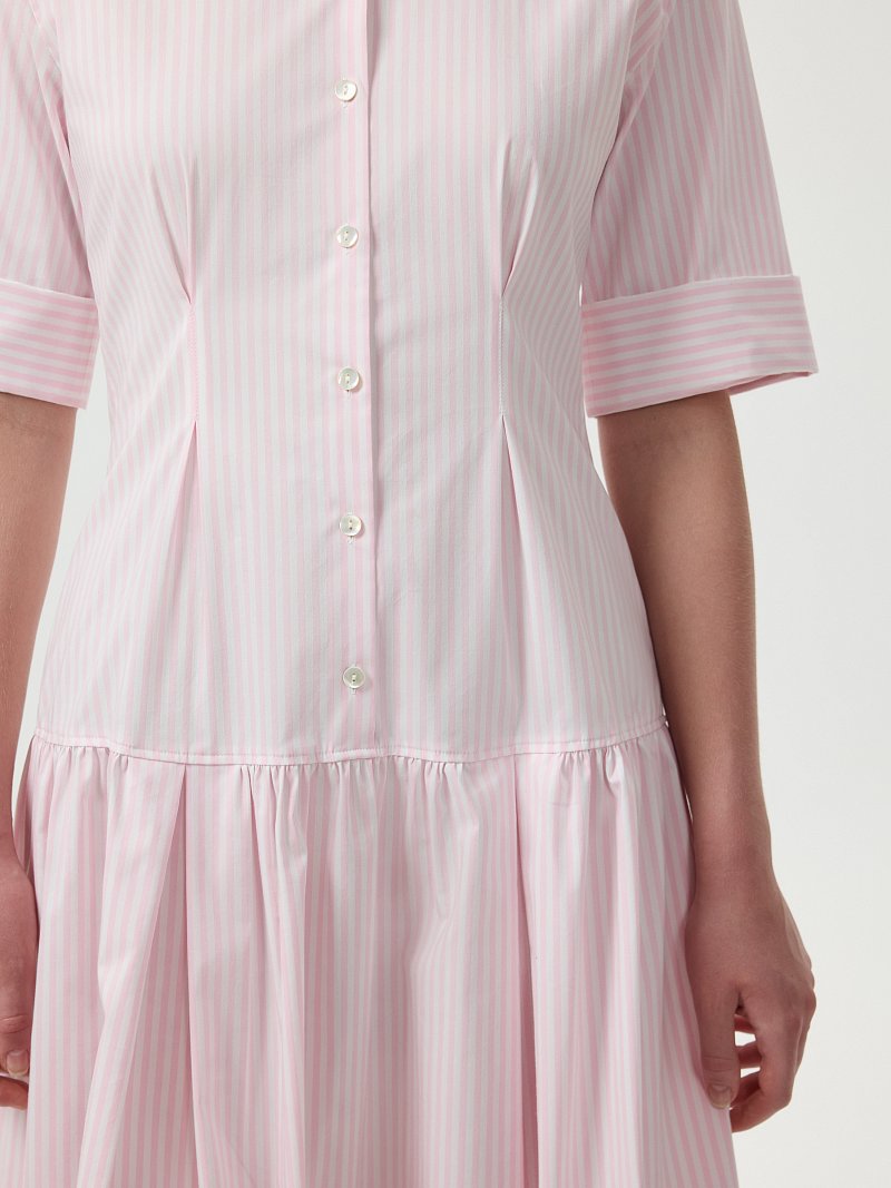 Платье-миди из хлопка в полоску