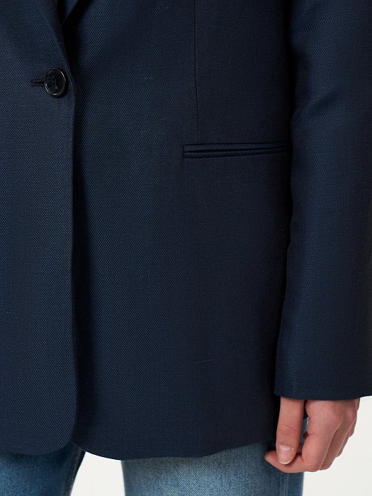 Прямой жакет изо льна (Р158): фото №2