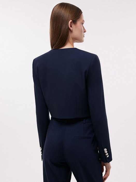 Укороченный жакет с круглым вырезом: фото №4