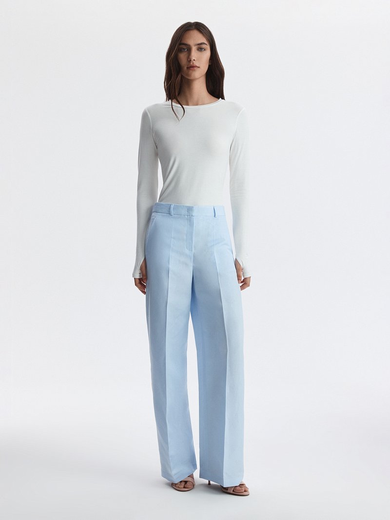 Брюки из смесового льна