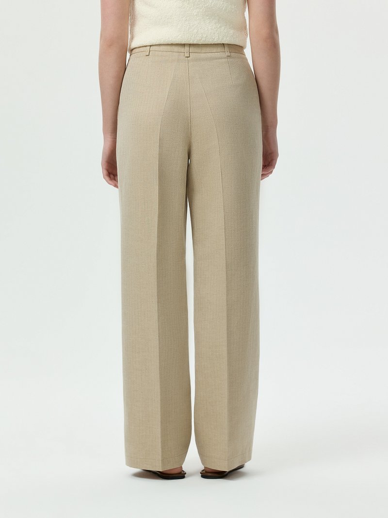 Классические брюки из хлопка и льна