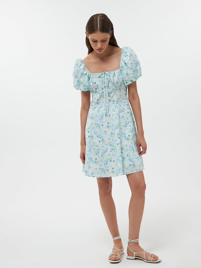 Платье из хлопка с цветочным принтом