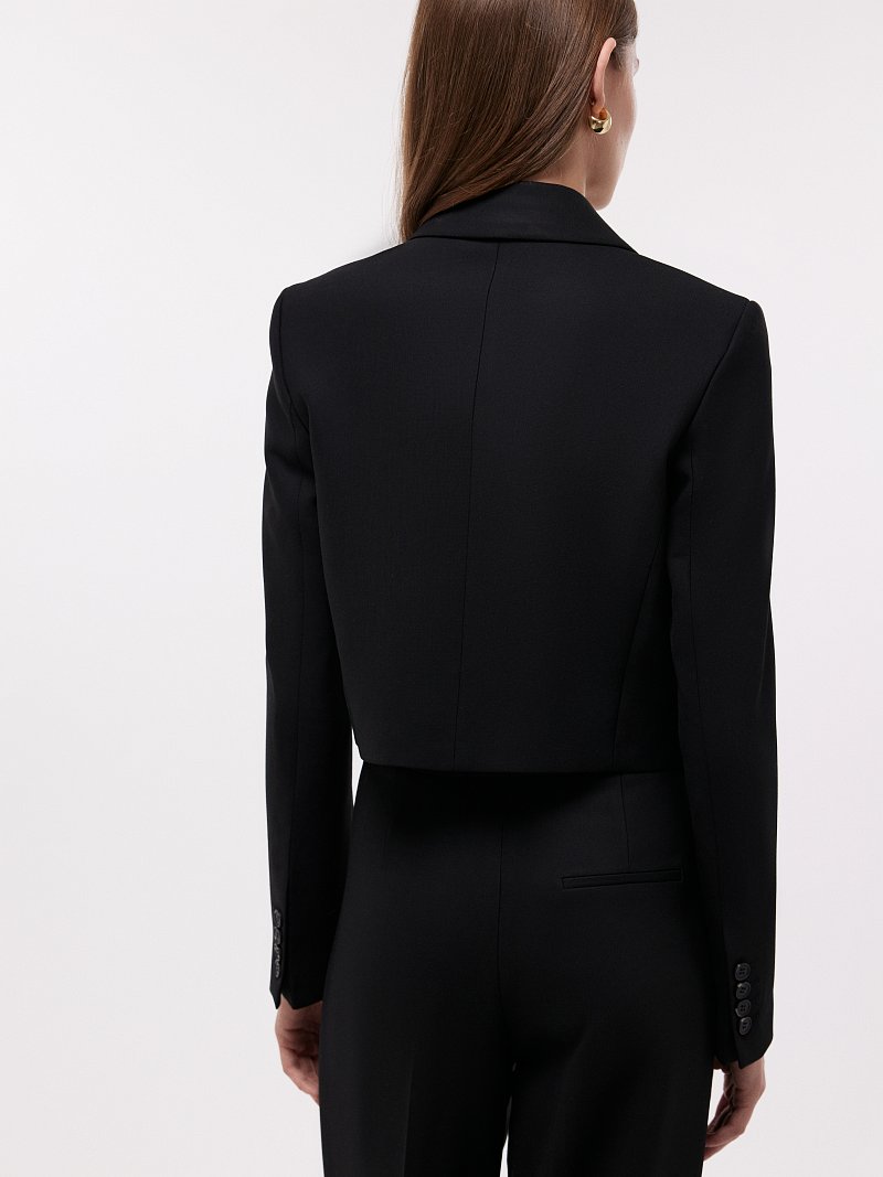 Укороченный двубортный жакет