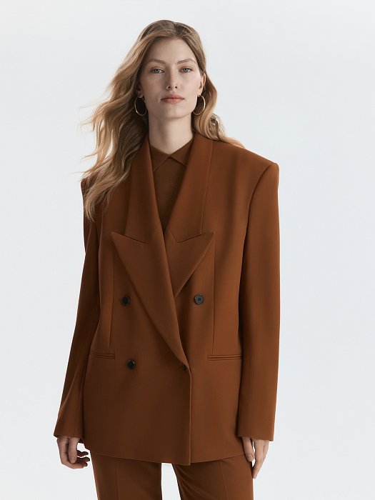 Двубортный жакет из вискозы (Р158): фото №5