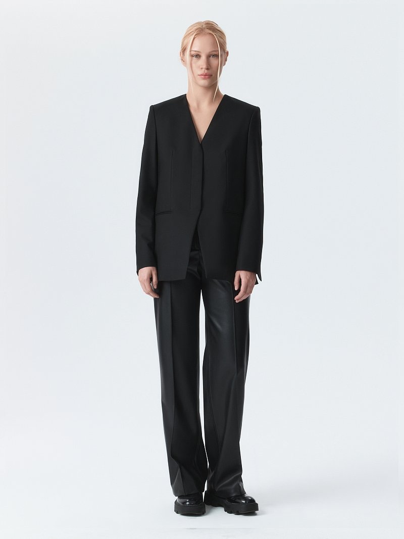 Прямой жакет без лацканов (Р158)