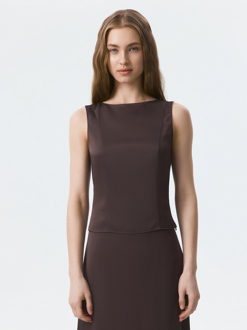 Атласный топ на молнии