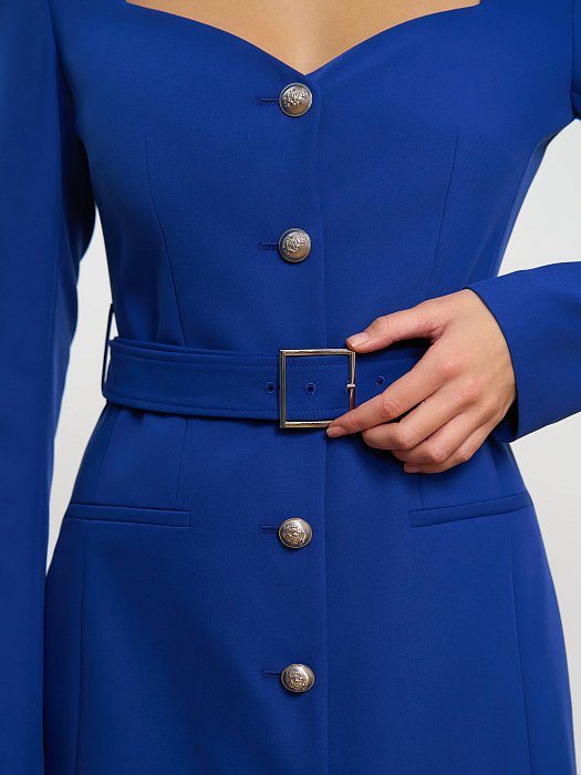 Платье из костюмной ткани с поясом: фото №6