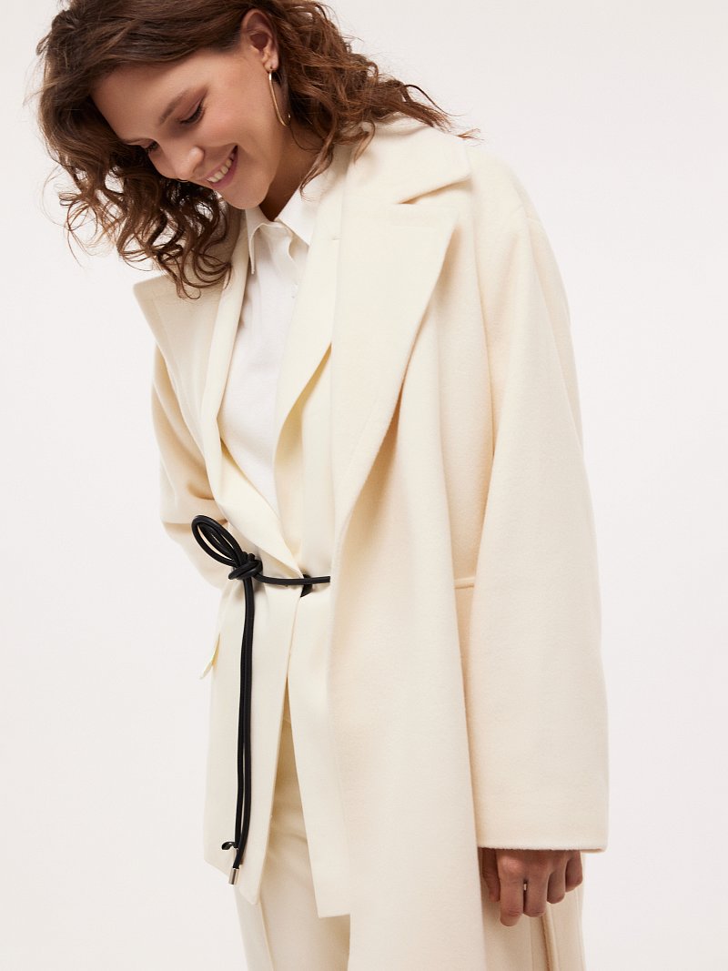 Пальто-халат из 100% шерсти