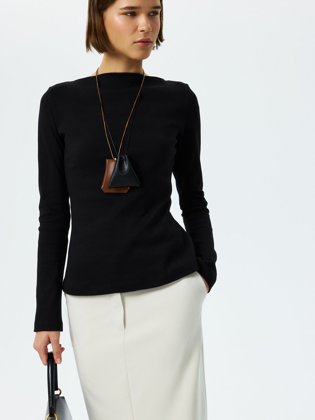 Приталенный лонгслив из хлопка: фото №1