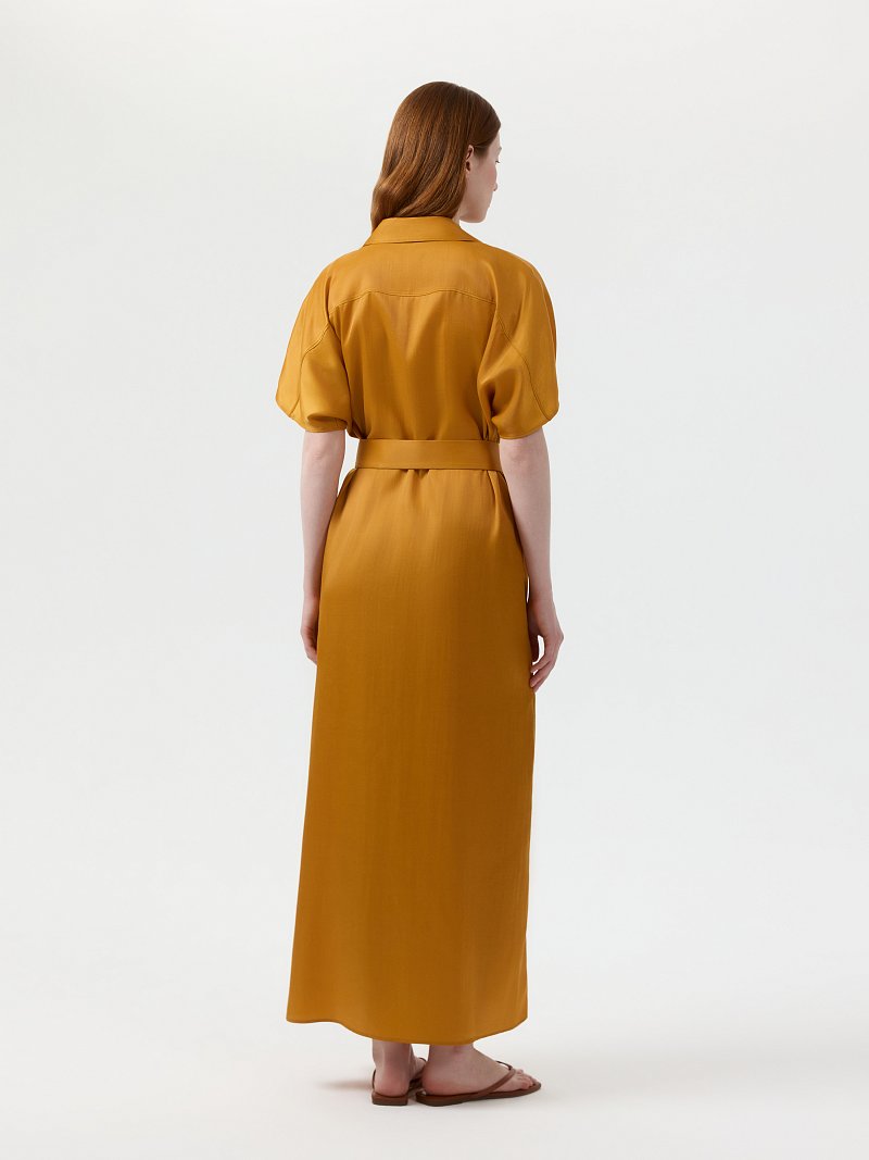 Платье-рубашка с короткими рукавами