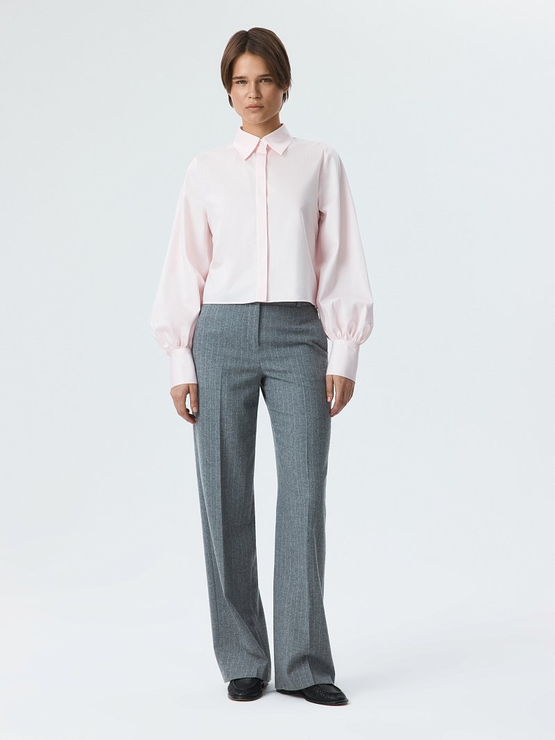 Укороченная рубашка из хлопка