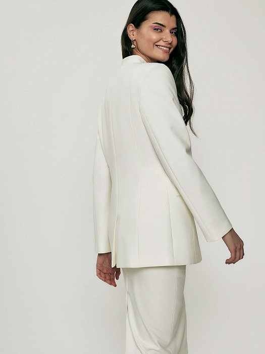 Удлиненный жакет без лацканов: фото №5
