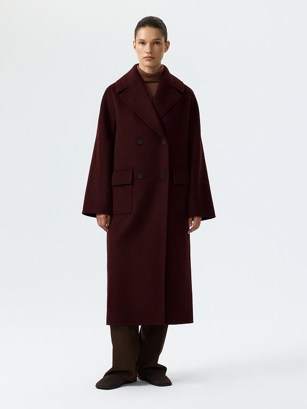 Свободное пальто с шерстью