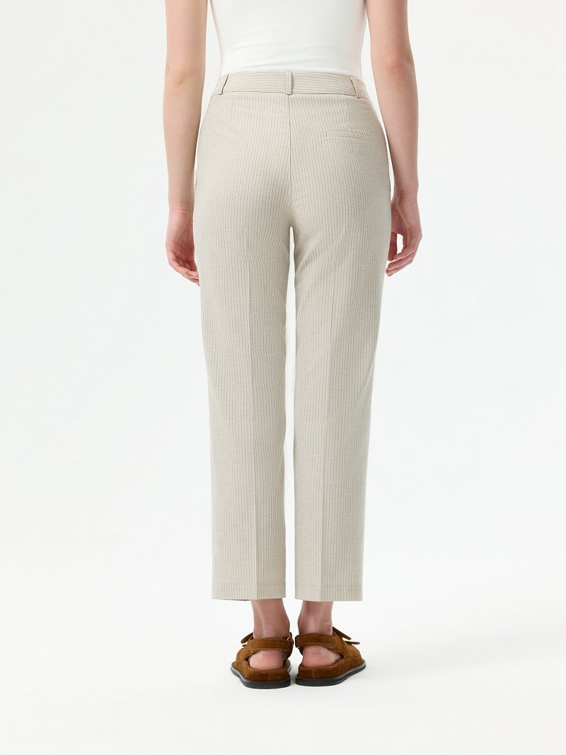 Укороченные брюки в полоску