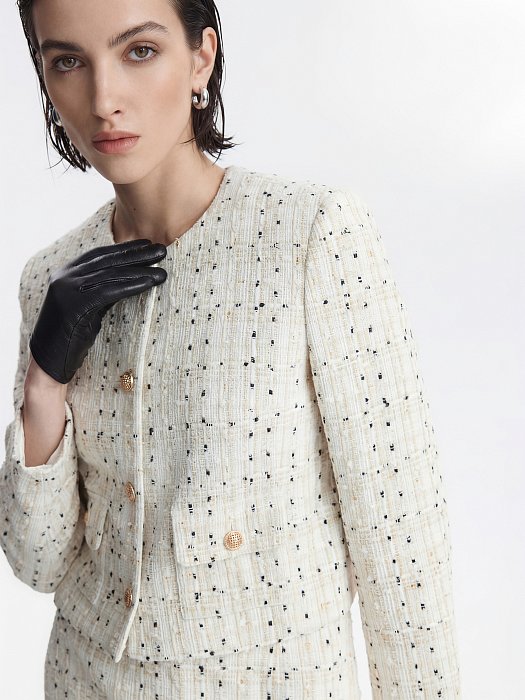 Укороченный жакет из твида: фото №7