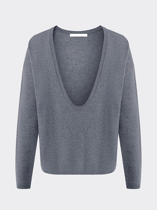 Шерстяной джемпер с вырезом: фото №8