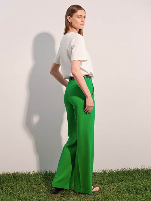 Прямые брюки из костюмной ткани: фото №4