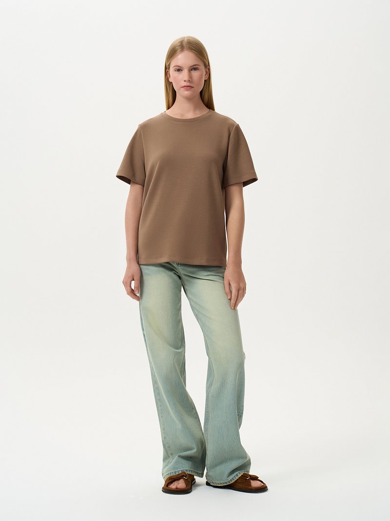 Однотонная футболка из хлопка