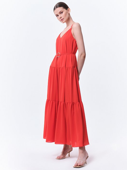 Двухъярусный сарафан с поясом: фото №3