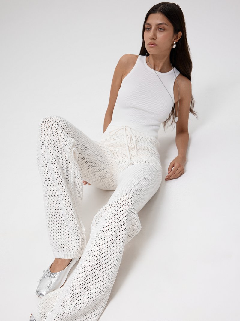 Вязаные брюки с пайетками