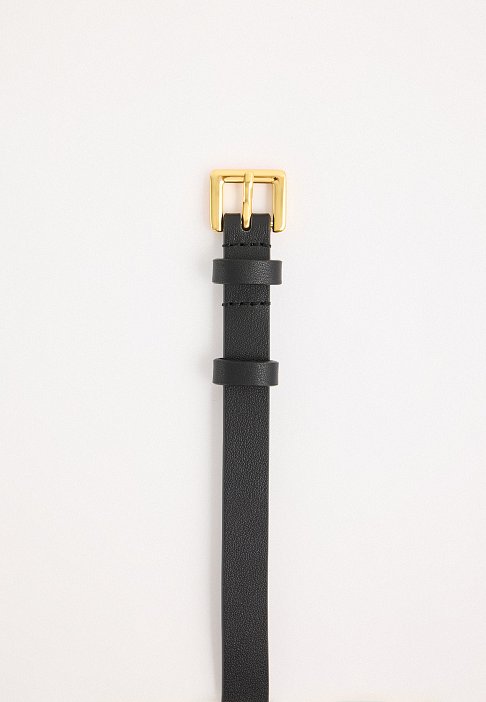 Тонкий ремень из натуральной кожи: фото №4