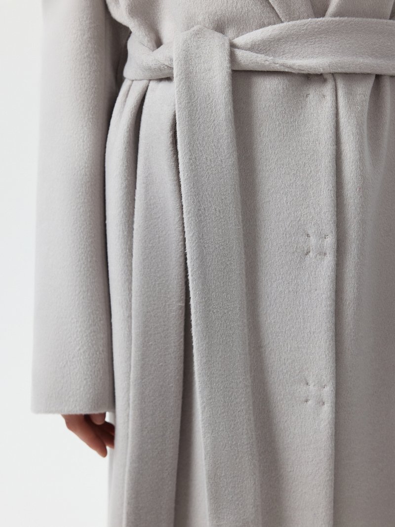 Прямое пальто из шерсти и кашемира